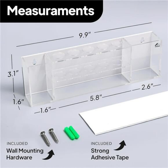 Magnetic Dry Erase Marker Holder Acrylic Whiteboard Pen Organizer for Office Sch - Picture 3 of 8